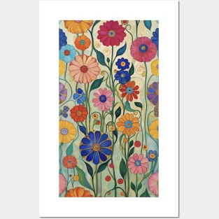 Gustav Klimt's Floral Elegance: Inspired Floral Pattern Posters and Art